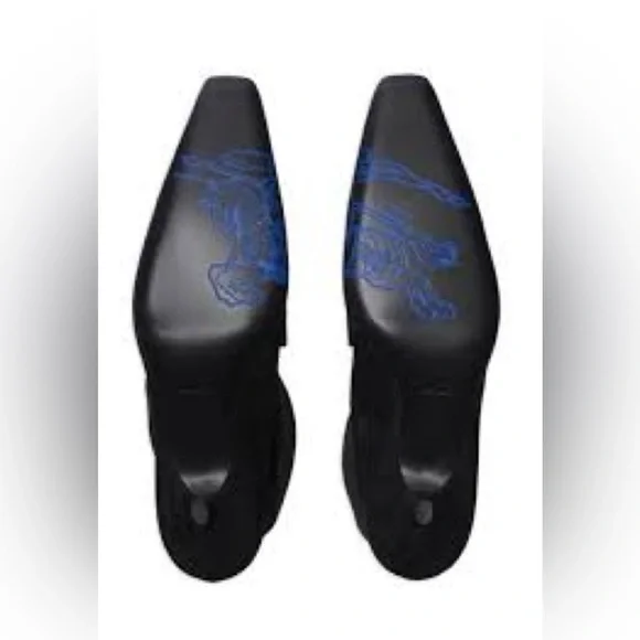 $1290! Burberry marina storm tall boots in black suede size 37.5 - Picture 4 of 7